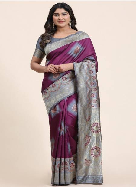 Purple Colour BK 8741 Vedika Banarasi Silk Saree Catalog 1704