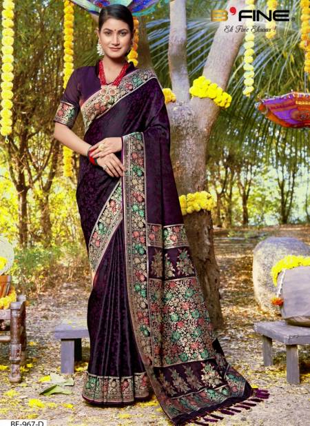 Purple Colour BK 8764 Banarasi Silk Saree Catalog 967 D