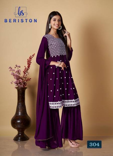 Purple Colour BS Vol 3 By Beriston Readymade Suits Catalog 304