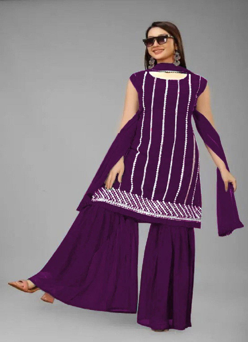 Purple Colour BS Vol 5 By Beriston Readymade Suit Catalog 503