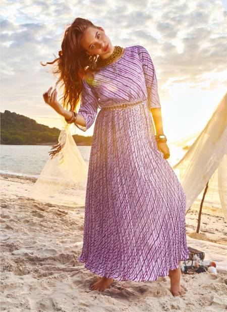 Purple Colour Bahara Vol 2 By Anju Fabrics Gown Catalog 7214