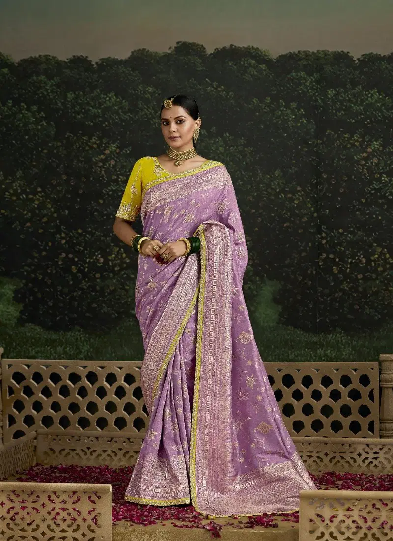 Purple Colour Baisaa By Kimora Dola Silk Occasion Wear Saree Suppliers In India SA 313