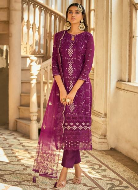 Purple Colour Begum Designer Wholesale Pakistani Salwar Suit 2001