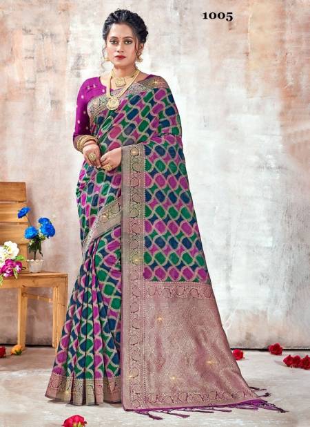 Purple Colour Bhargavi By Sangam Wedding Saree Catalog 1005