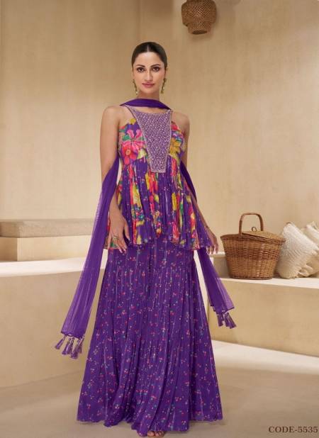 Purple Colour Chakori By Sayuri Silk Designer Readymade Suits Wholesale Clothing Distributors In India 5535