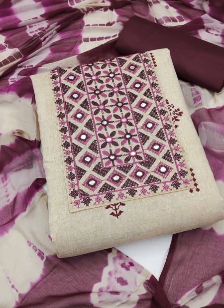Purple Colour Clothing Palette 3 9003 Khadi Cotton Dress Material C 3
