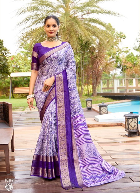 Purple Colour Dela By Sr Silk Daily Wear Wholesale Saree Suppliers In Mumbai 1007
