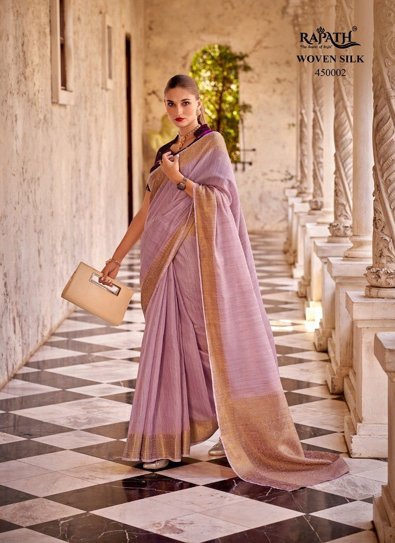 Purple Colour Delicate Silk By Rajpath Fancy Linen Wedding Sarees Wholesale Price In Surat 450002