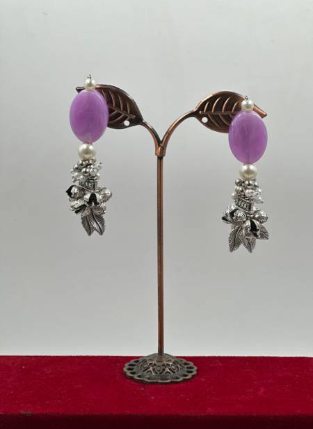 Purple Colour Festive Wear 842 To 850 Earrings Catalog 847