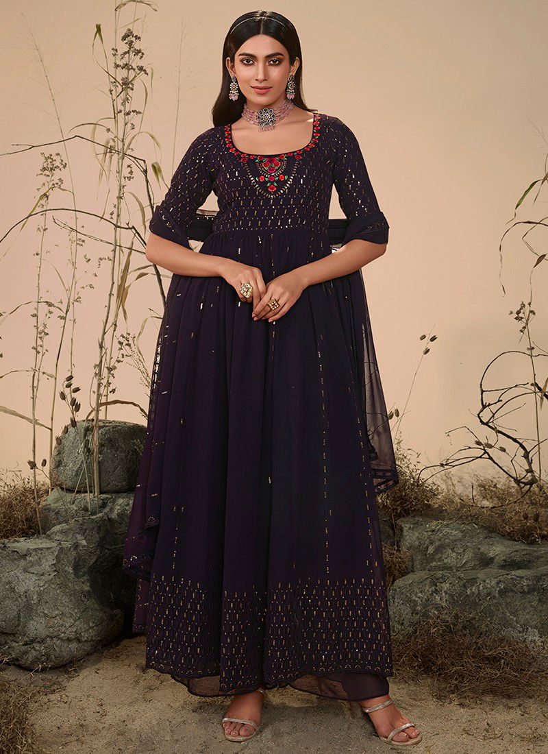 Purple Colour Flory Vol 27 Khushboo Wedding Wear Wholesale Salwar Suits Catalog 4821