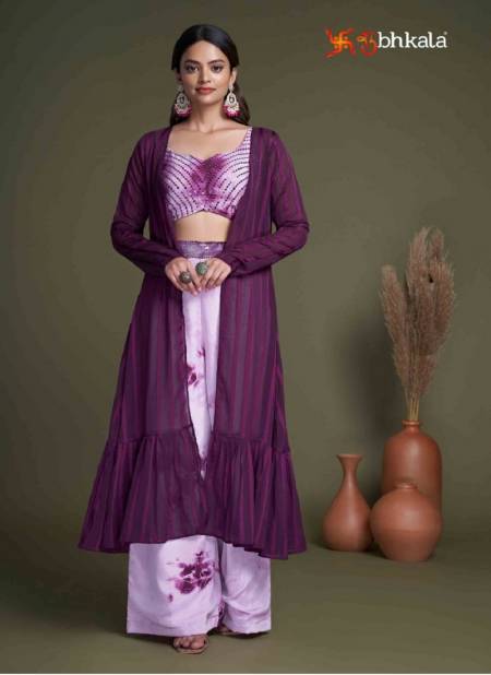Purple Colour Flory Vol 34 By Shubhkala Plazzo Suit Catalog 4902