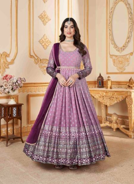Purple Colour Flory Vol 45 By Kf Shubhkala Anarkali Long Gown Readymade Suits Wholesale Shop In Surat 5012