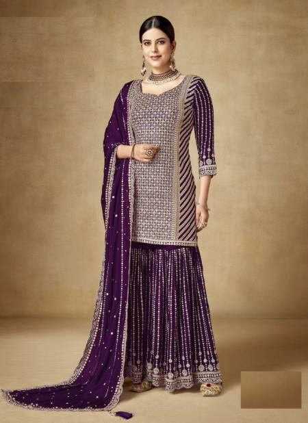 Purple Colour Gulzar By Utsav Embroidered Wedding Wear Readymade Suits Orders In India RF27573