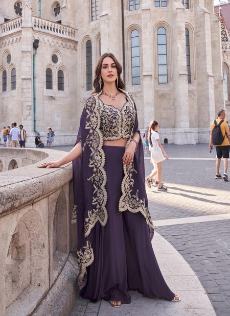 Purple Colour Jannat By Sayuri Designer Real Premium Silk Readymade Suits Suppliers In India 5574