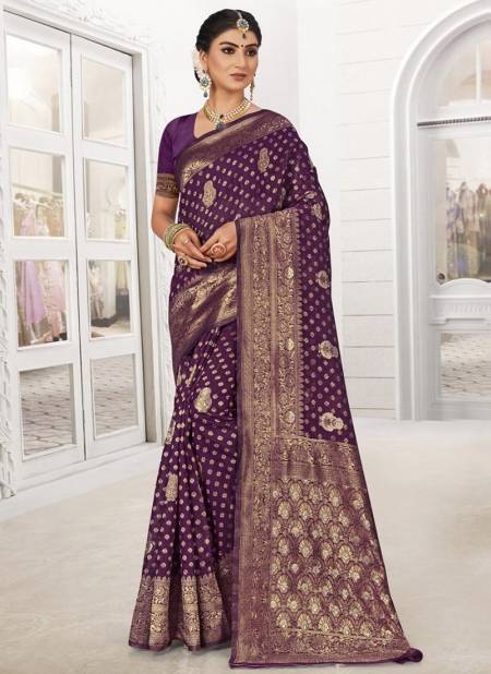 Purple Colour Janshin Wedding Wear Wholesale Silk Sarees 3260.jpg