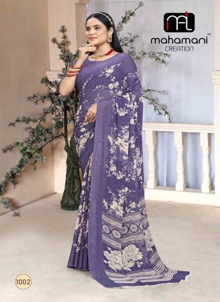 Purple Colour Jaya Vol 1 By Mahamani Creation Printed Saree Wholesalers In Delhi 1002