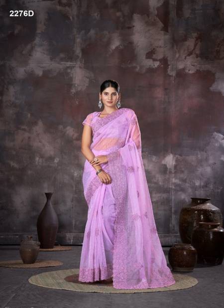 Purple Colour Jayshree 2276 A TO D Organza Net Designer Saree Wholesale In India 2276D