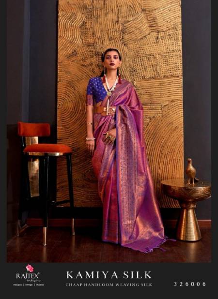 Purple Colour Kamiya Silk By Rajtex Silk Designer Saree Catalog 326006