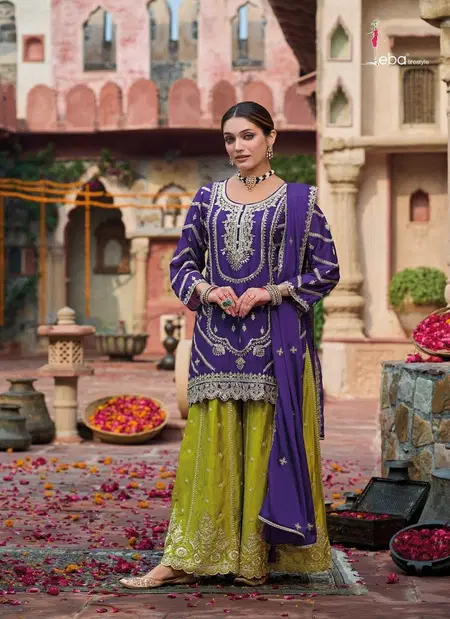Purple Colour Kanak By Eba Chinon Designer Readymade Suits Orders In India 1798