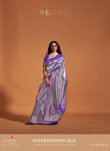 Purple Colour Kanjeepuram Silk By Rajtex Kanjivaram Silk Designer Saree Catalog 358006