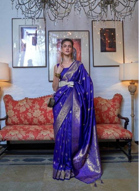 Purple Colour Kanyaatha Silk By Rajtex Wedding Sarees Catalog 301002