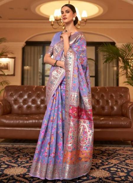 Purple Colour Kashifa Silk Wholesale Ethnic Wear Printed Saree Catalog 2010001H