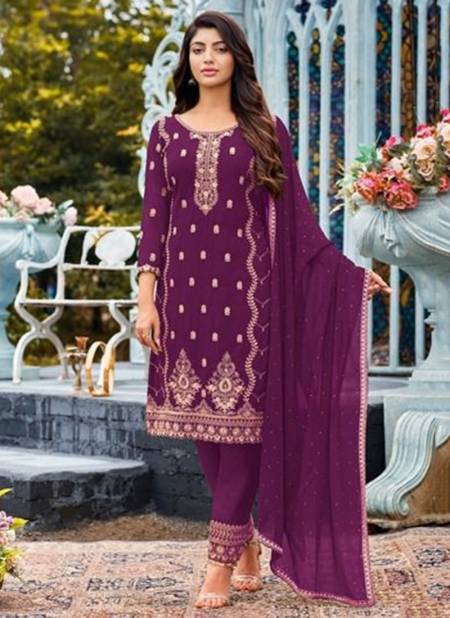 Purple Colour Kashish Festive Wear Wholesale Georgette Salwar Suit Catalog 2014 E