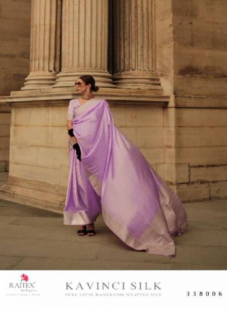 Purple Colour Kavinci Silk By Rajtex Satin Designer Saree Catalog 338006