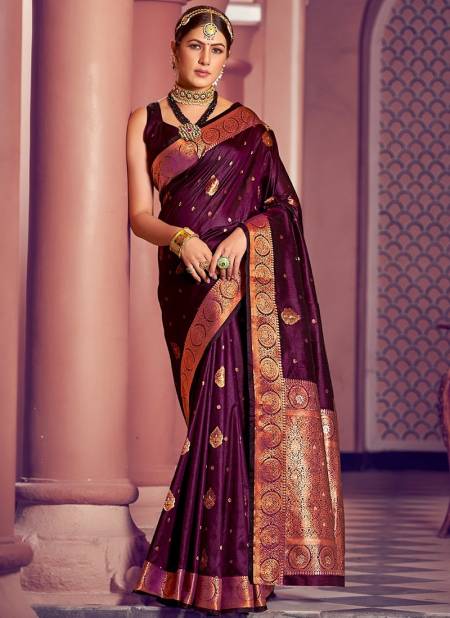 Purple Colour Kavyanjali Sangam Function Wear Wholesale Silk Sarees Catalog 11514
