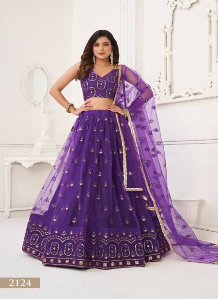 Purple Colour Kelaya Vol 5 By Narayani Butterfly Net Designer Party Wear Lehenga Choli Wholesale Online 2124
