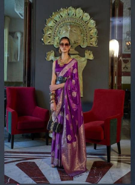 Purple Colour Kelsey Silk By Rajtex Designer Saree Catalog 29004