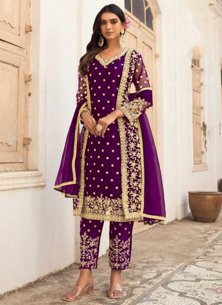 Purple Colour Khwaab FK Fashion Festive Wear Wholesale Designer Salwar Suits Catalog 1013 H