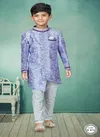 Purple Colour Kids Indo Western Sherwani Catalog K 574