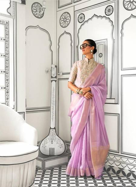 Purple Colour Knoorie By Rajtex Moss Chiffon Handloom Weaving Saree Exporters In India 387004