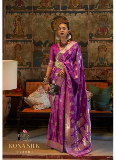 Purple Colour Kona Silk By Rajtex Wedding Saree Catalog 298003