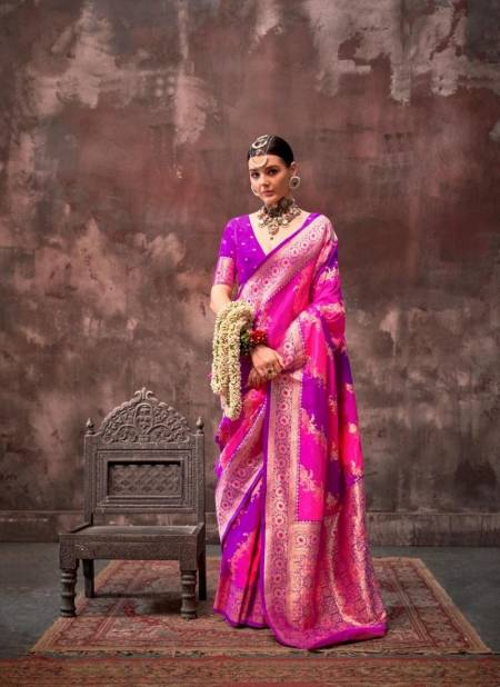 Purple Colour Kookal Silk By Rajbeer Wedding Handloom Weaving Sarees Suppliers In India 20002