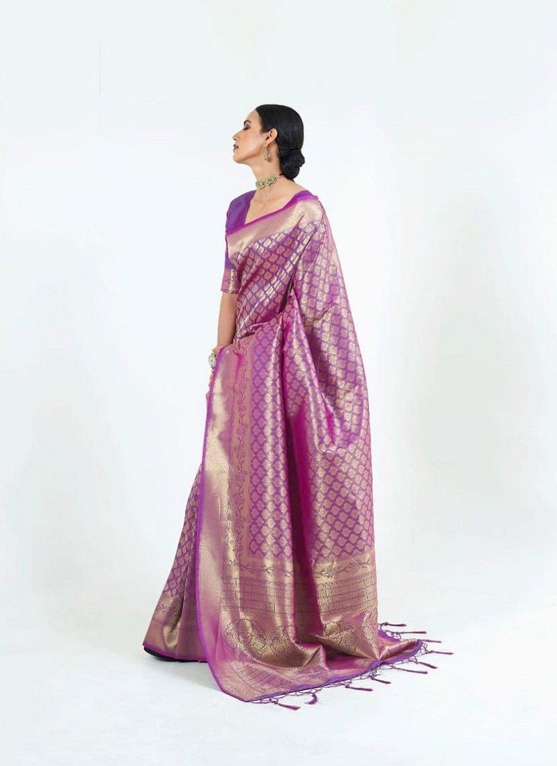 Purple Colour Kumbhi Silk 123004 Colours By Rajtex Wedding Wear Sarees Wholesale Online 123004 C