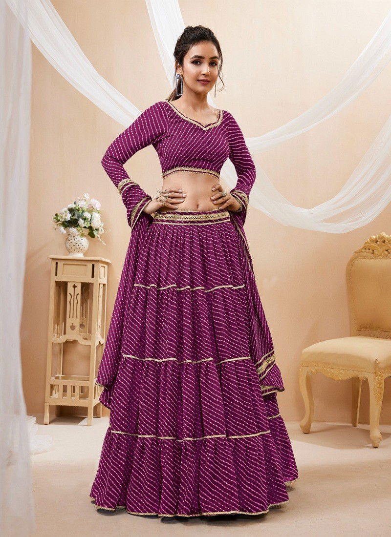 Purple Colour Lavish Vol 1 By Zeel Clothing Wedding Georgette Bulk Lehenga Choli Orders In India 604