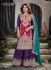 Purple Colour Lohri By Gulzar Chinon Embroidery Work Readymade Suit Catalog 2062
