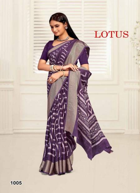 Purple Colour Lotus By Mahamani Creation Heavy Moss Printed Viscose Sarees Wholesale Manufacturers 1005