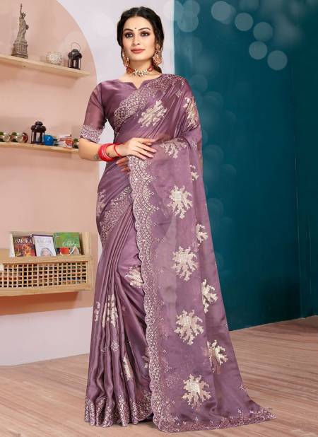 Purple Colour Love Affair Function Wear Wholesale Printed Sarees 6791