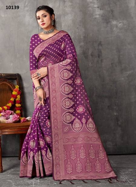 Purple Colour Madhumati By Sangam Printed Saree Catalog 10139
