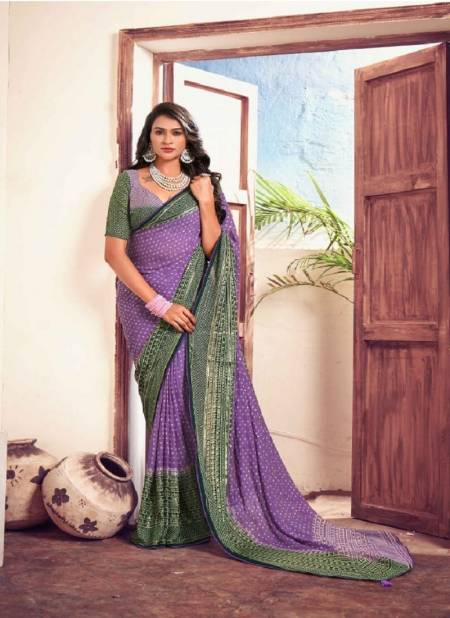 Purple Colour Madhurika By Mahamani Creation Fancy Fabric Designer Saree Catalog 1005