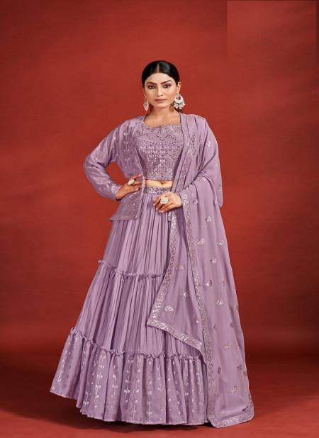 Purple Colour Mahira Vol 5 By Arya Indowestern Lehenga Choli Catalog 69004