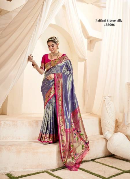 Purple Colour Mangalya Silk 185000 Series By Rajpath Soft Tissue Silk Cultural Celebration Saree Wholesale Online 185006