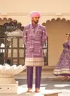 Purple Colour Meera Mohan By Rewaa Printed Desginer Mens Wear Indo Western Manufacturers RSM-18
