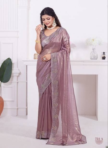 Purple Colour Mehek 754 A TO E Raina Net Party Wear Saree Wholesale Clothing Suppliers In India 754-A