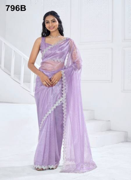 Purple Colour Mehek 796 A TO E Soft Organza Party Wear Saree Wholesale market In Surat With Price 796 B
