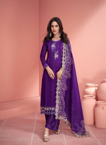 Purple Colour Mehran By Aashirwad Premium Silk Salwar Suits Wholesale Market In Surat 9818