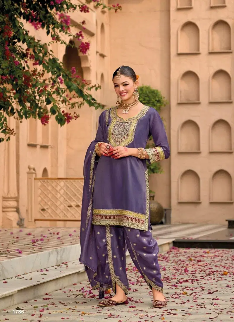 Purple Colour Meraki By Eba Simar Ready Made Suits Exporters In India 1786